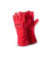 GUANTES DE CUERO SOLDADOR COLOR ROJO CLUTE